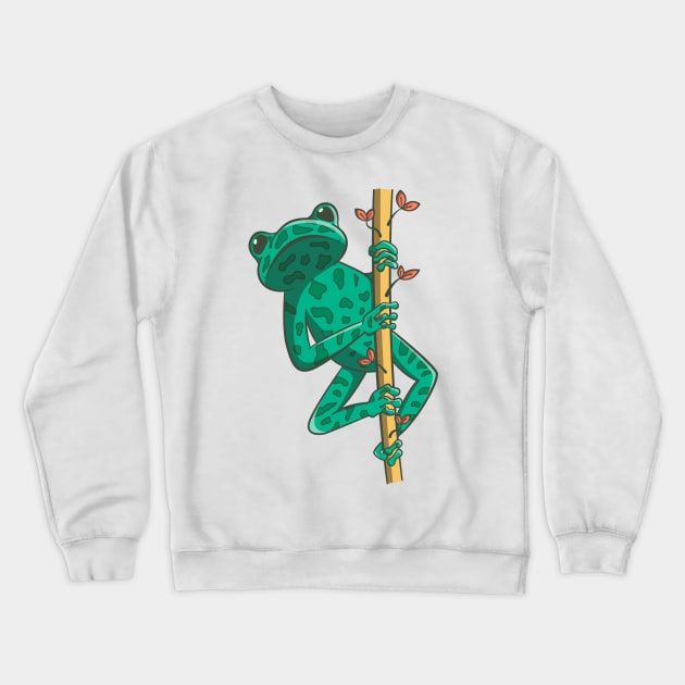 bright green frog Crewneck Sweatshirt by Mako Design 